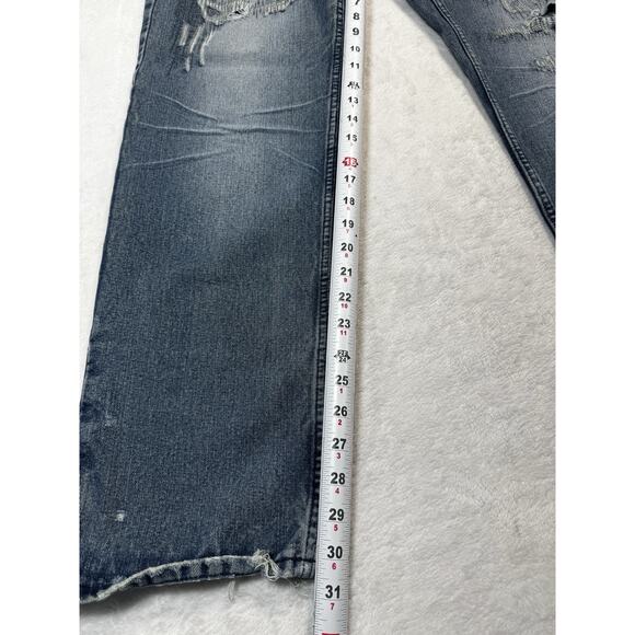 Jordan Craig Rip And Repair Straight Fit Jeans 36x32 Distressed Denim Streetwear - Picture 11 of 12